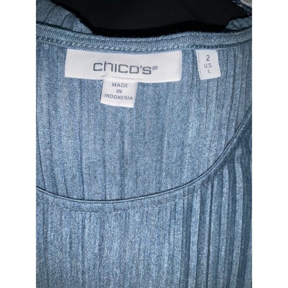 Chico's Melange Pleated Bubble-Hem Top size 2 Large - Picture 6 of 6
